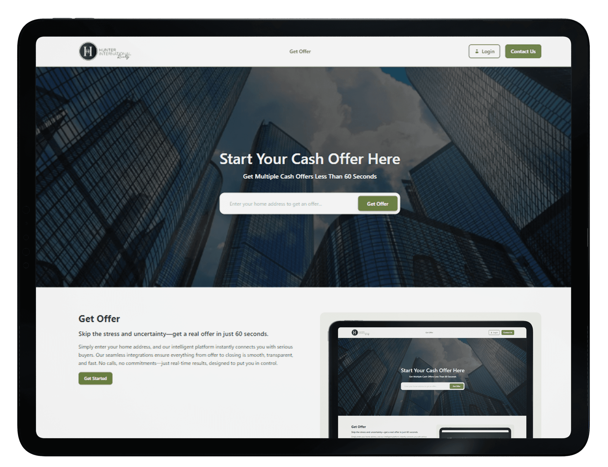 Get offer dashboard on a device