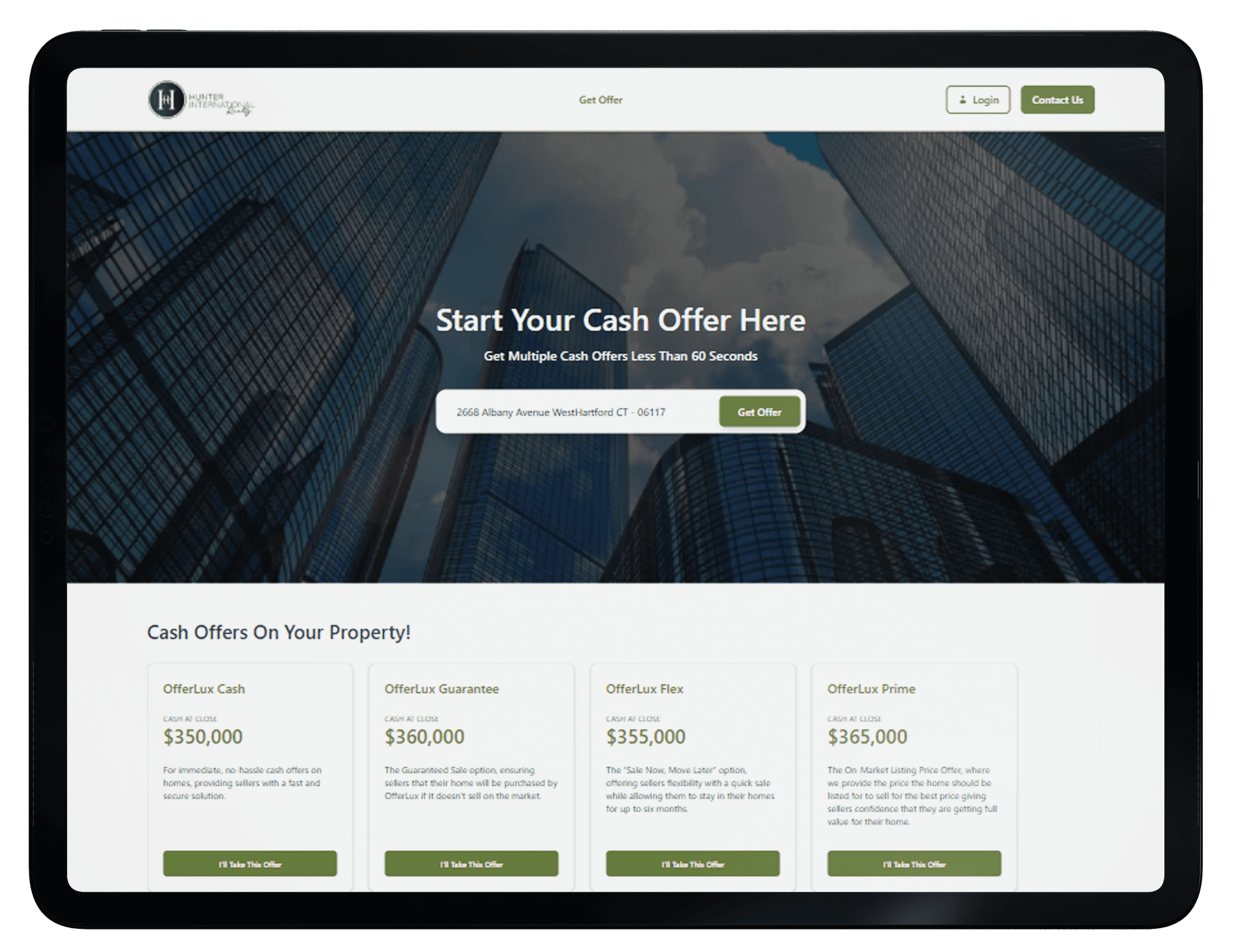 Get offer dashboard on a device